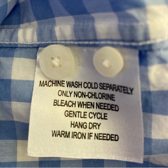 🌺UNTUCKIT Gingham Checkered Shirt in Light Blue /White Size 10🌺 - Picture 6 of 6